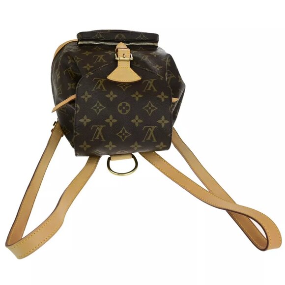 LOUIS VUITTON Montsouris MM Backpack Bag Monogram Leather Brown M51136 660RK300 main image 4